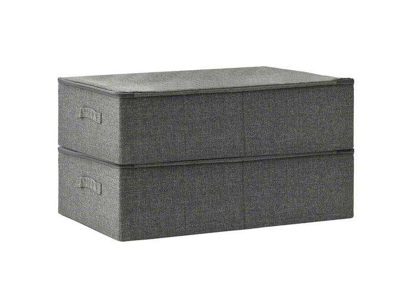  Boîtes de rangement 2 pcs tissu 70x40x18 cm anthracite  - Conforama D