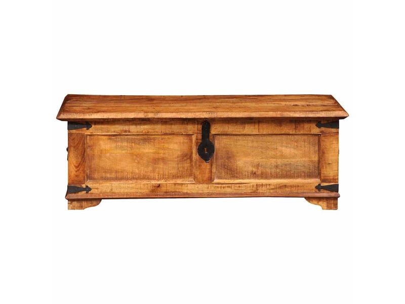 Coffre de rangement, boîte de rangement de rangement bois de manguier brut - Conforama D