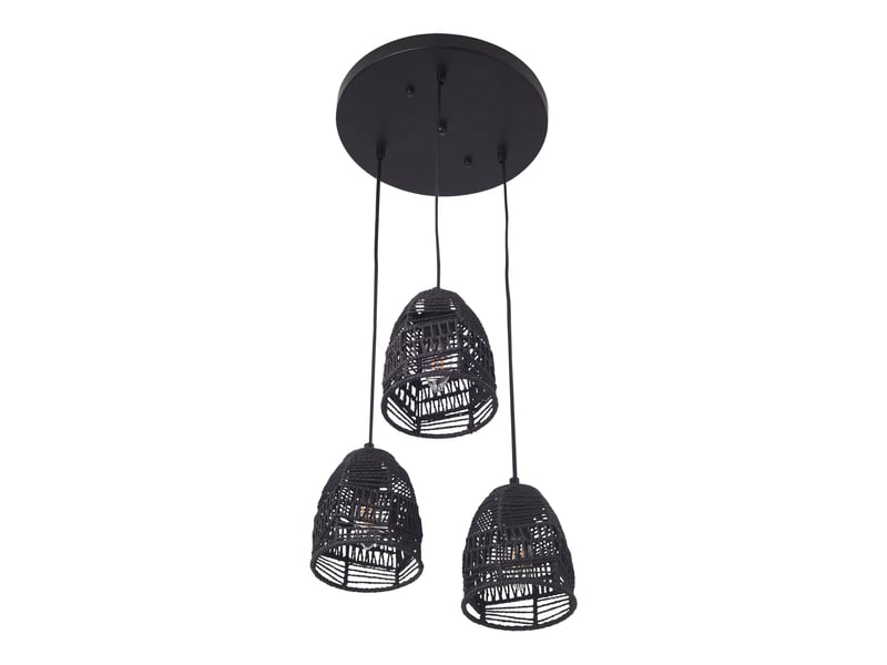  Lampe lampadaire 131 cm suspension 3 x e14 noir 03_0010727  - Conforama B