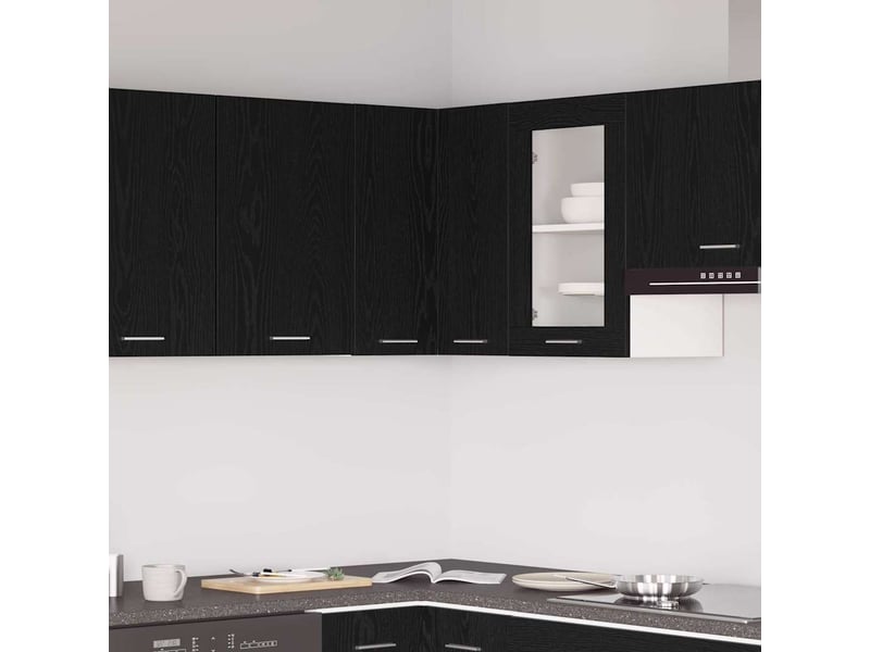  Meuble de rangement, armoire suspendue lyon chêne noir 57x57x60cm  - Conforama B