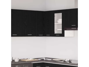 Meuble de rangement, armoire suspendue lyon chêne noir 57x57x60cm
