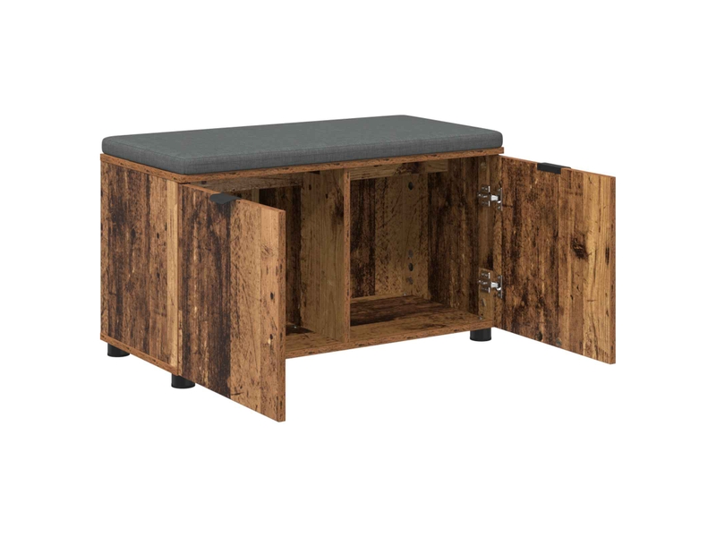  Banc d'entrée, banc interieur avec coussin bois ancien 80x38x46 cm shl61848  - Conforama E