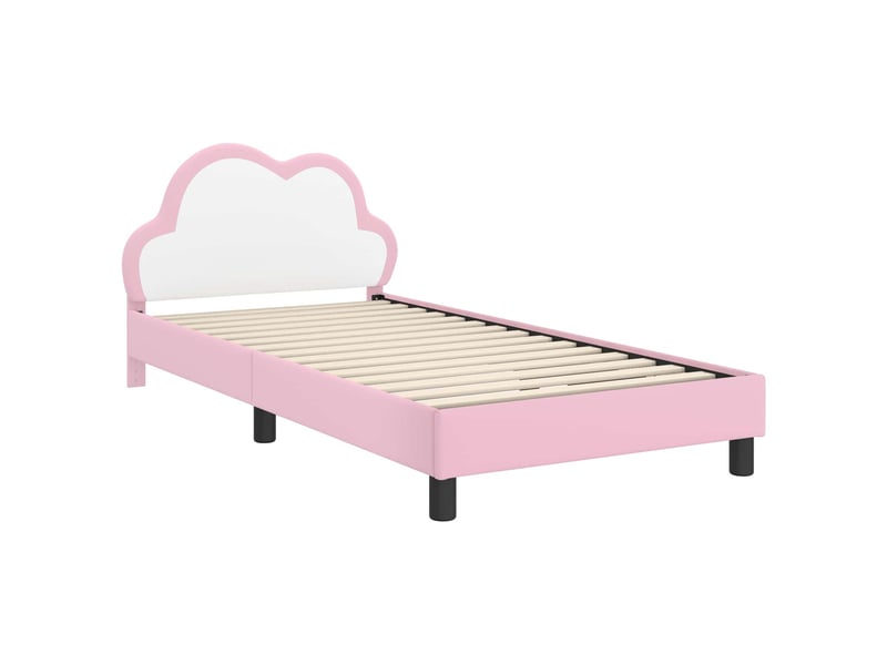 Cadre de lit pour enfants - lit jeune avec tête de lit rose 80 x 200 cm pu - Conforama D