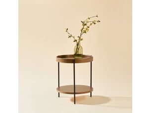 Table basse rond(e) coloris bois foncé <strong>MAISENTIEL</strong> <strong></strong> - 44 cmx44 cm