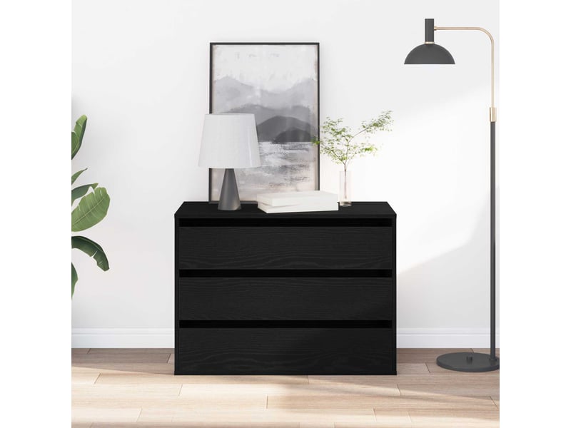 Armoire à tiroirs, commode 3-tiroir noir 80x41x58 cm - Conforama D
