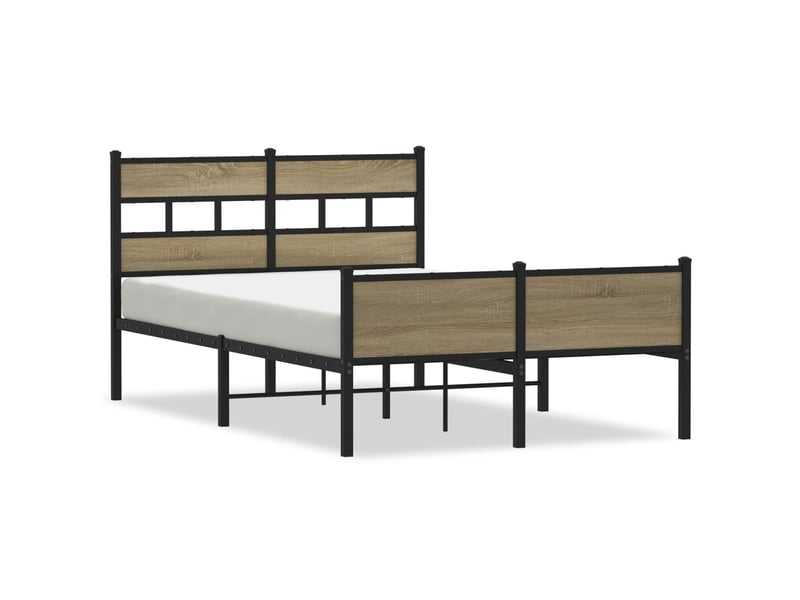  Lit double- lit adulte -  cadre de lit sans matelas chêne sonoma 120x200 cm  - Conforama A