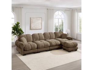Canapé d'angle,330x149x90 cm,4 places,chenille,marron