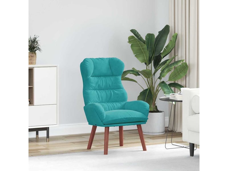  Fauteuil relax - fauteuil turquoise 69 x 74 x 93 cm velours  - Conforama B