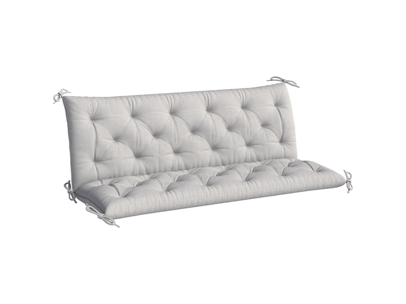  Coussin de banc 3 places avec attaches polyester gris clair 150x98x8 cm  - Conforama A