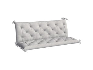 Coussin de banc 3 places avec attaches polyester gris clair 150x98x8 cm