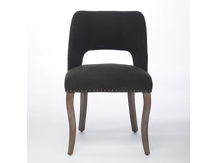 Chaise - lot de 2 - design moderne - chenille - noir - pour salon et séjour