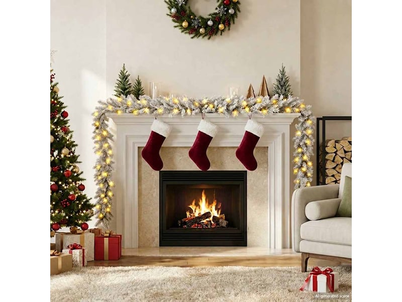  Guirlande de noël avec lumières led 10 m blanc  - Conforama B