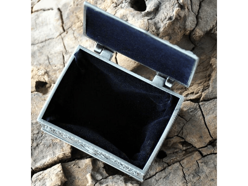  Boîte à bijoux rétro, boîte à bibelots, en alliage de zinc, étui à bijoux, boîte à bijoux 6,4 x 5,4 x 3,2 cm, argent antique.  - Conforama E