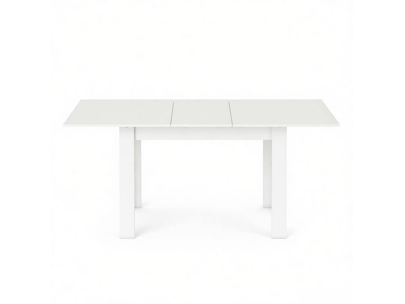  Table à manger extensible 180x80x75 cm blanche en mdf et acier  - Conforama R