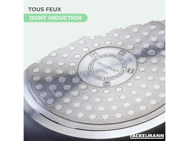 Lot poêle 28cm et 3 casseroles 161820cm fackelmann brandao avec 5 ustensiles vario 9221350B - Conforama E