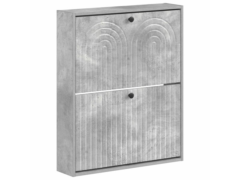 Meuble à chaussures mural, armoire à chaussures alkmaar 71x17x86 cm gris béton  - Conforama A