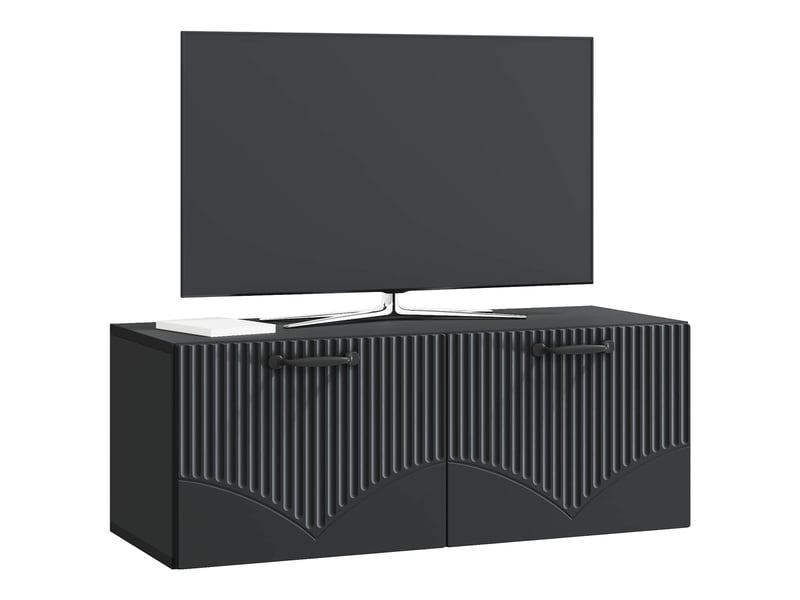 Meuble tv - banc tv - meuble de rangement mural noir 78,5 x 31 x 30 cm bois d'ingénierie - Conforama C