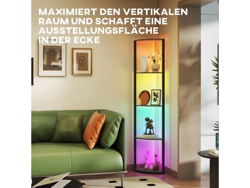  Lampadaire led , intensité variable sur 5 niveaux, avec étagère. Changement de couleur rgb. Télécommande.  - Conforama E