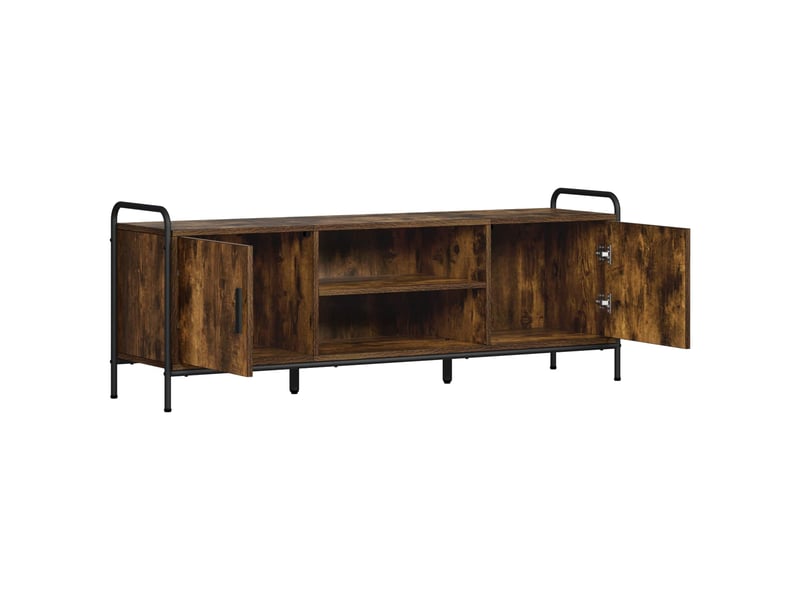  Meuble tv, table tv 133x33x50 cm chêne fumé bois d'ingénierie  - Conforama C