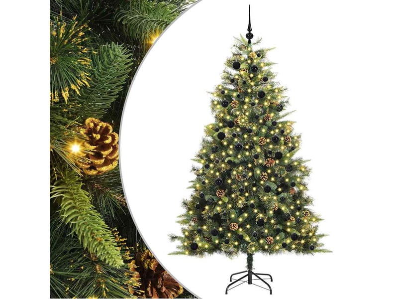 Sapin de noël artificiel, arbre de noël avec branches pliables et cônes 240 cm shl6430 - Conforama A