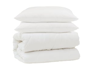 Ensemble de duvet avec oreiller 3 pièces - couette blanc microfibre