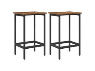 Lot de 2 tabouret de bar, chaise de bar bois ancien 40x32x64 cm shl29212