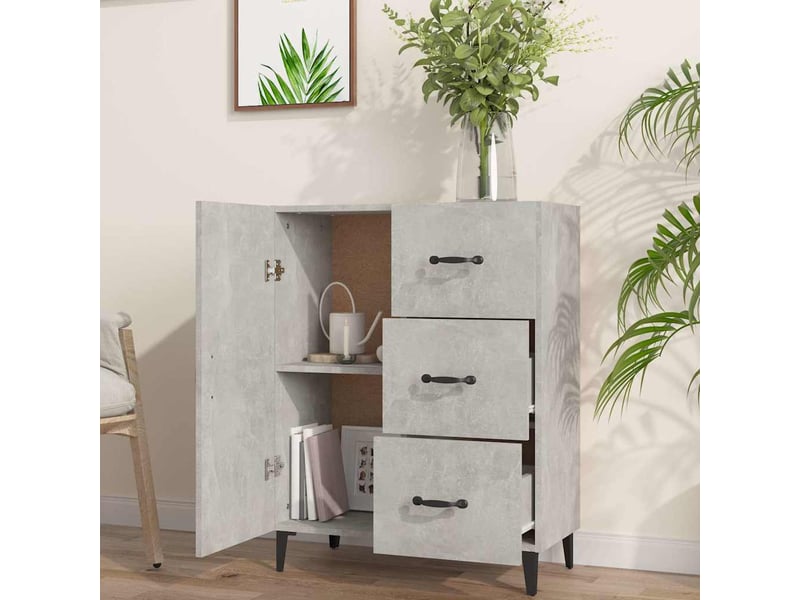  Buffet - bahut - meuble de rangement gris béton 69,5x34x90 cm bois d'ingénierie  - Conforama C