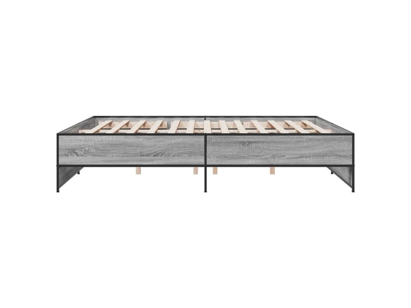  Lit double- lit adulte -  cadre de lit sans matelas sonoma gris 200x200 cm  - Conforama D