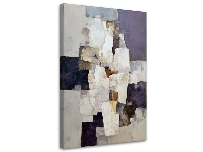  Tabelau sur toile, abstrait en beige et bleu 20x30 1312615481 - Conforama A