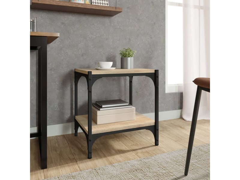  Meuble tv - banc tv - meuble de rangement chêne sonoma 40x33x41 cm bois d'ingénierie et acier  - Conforama C