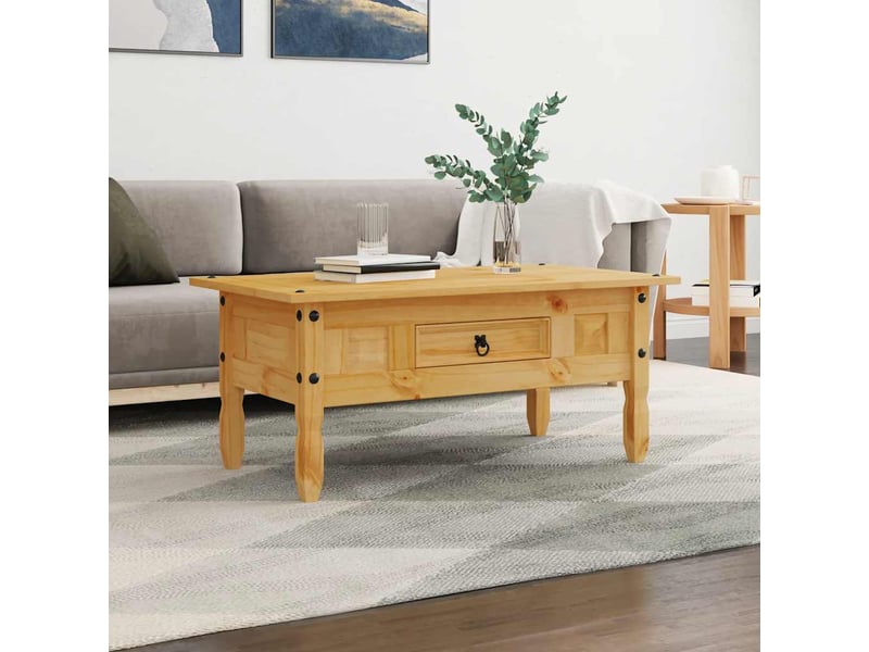  Table basse - table de salon - table à thé pin mexicain gamme corona 100 x 55 x 44 cm  - Conforama B