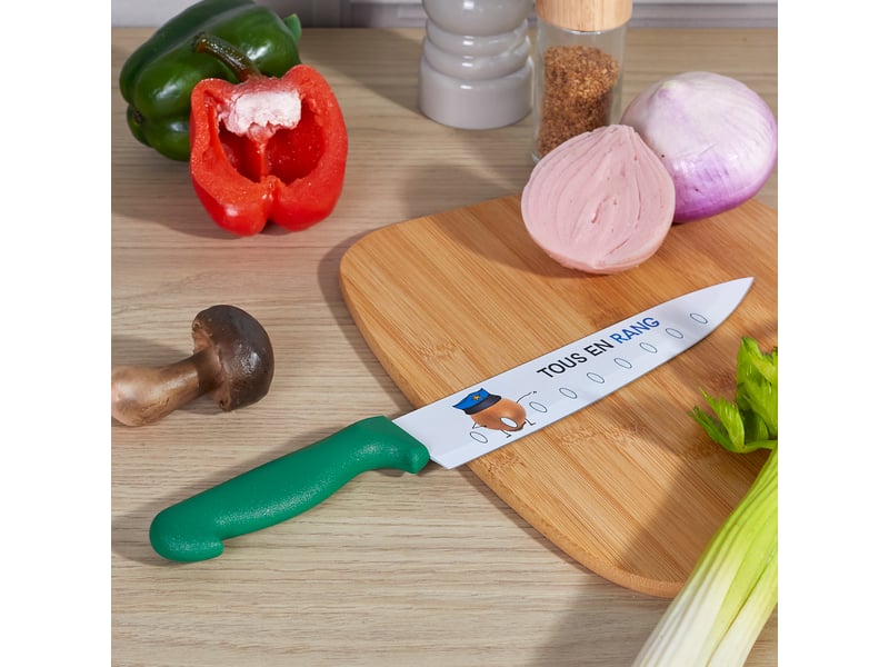  Couteau à alvéoles ludique 32cm vert  - Conforama C