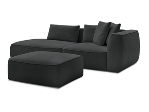 Canapé droit fixe BOBOCHIC LEOPOLD 4 places Tissu noir