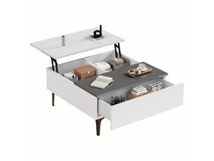 Table basse carré(e) coloris blanc <strong></strong> <strong></strong> - 70 cmx70 cm