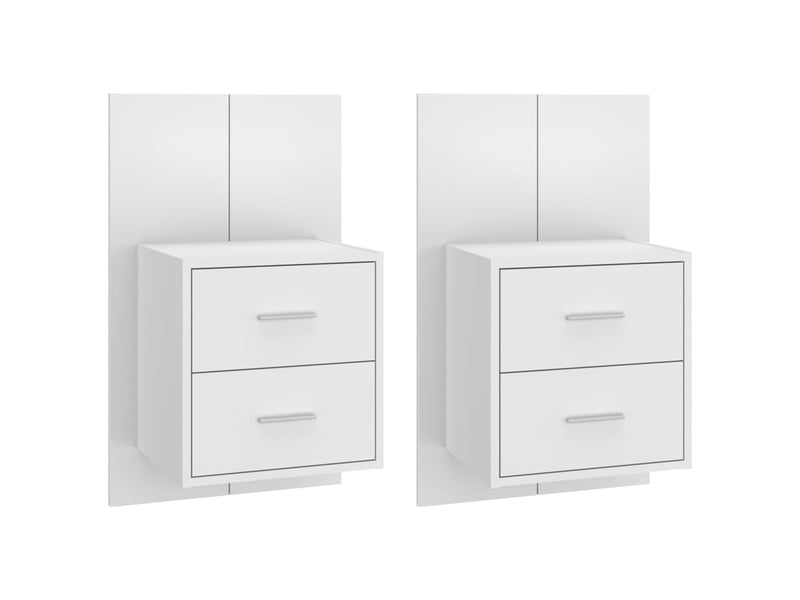  Tables de chevet murales 2 pièces blanc  - Conforama A