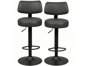 tabouret de bar assise réglable en hauteur  <strong>HAVRYA</strong>  - gris hauteur d'assise 63 cm vendu Par paire