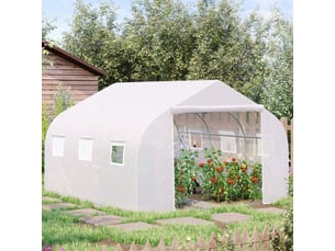 Serre de jardin en film - outsunny - dimensions - protection uv - fenêtres en maille - porte enroulable