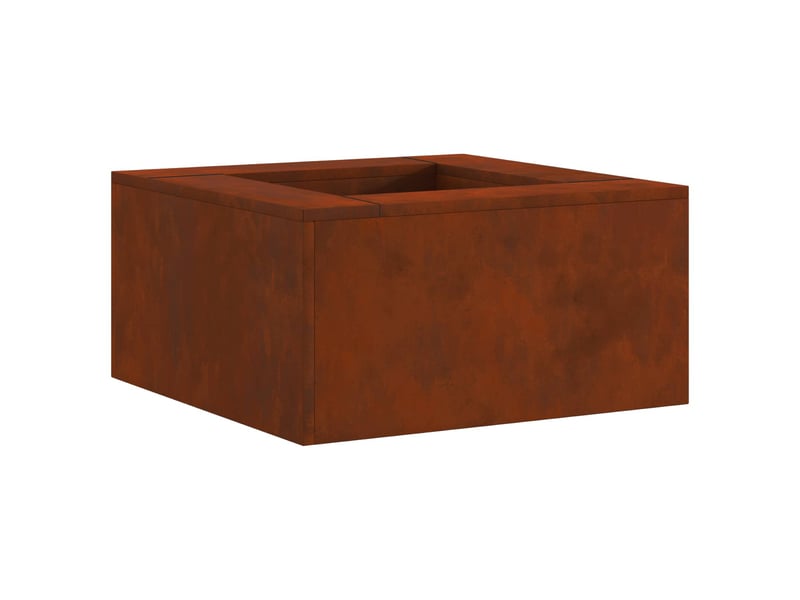 Brasero exterieur, foyer rouillé 60x60x30 cm acier patiné shl69430  - Conforama A