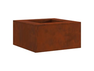 Brasero exterieur, foyer rouillé 60x60x30 cm acier patiné shl69430