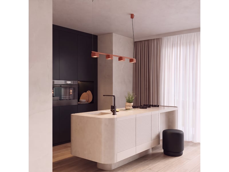 Lustre riff 4 ocre rouge gx53 aluminium moderne 208x122x10cm SL.3062 - Conforama C