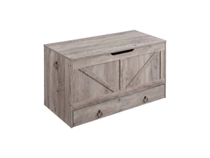 Kura - coffre de rangement 100 x 50 x 40 cm avec charnières de sécurité et tiroirs en bois de style industriel