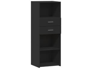 Buffet haut - bahut - meuble de rangement noir 45x42,5x124 cm bois d'ingénierie
