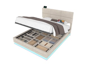 Lit coffre 180x200 cm MODFU   coloris beige