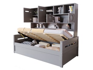Lit banquette 90x200 cm <strong>SAPGAKS</strong>  <strong></strong> coloris gris