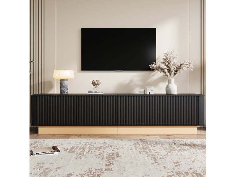  Meuble tv 4 portes avec rangement 200 cm evryae  - Conforama B