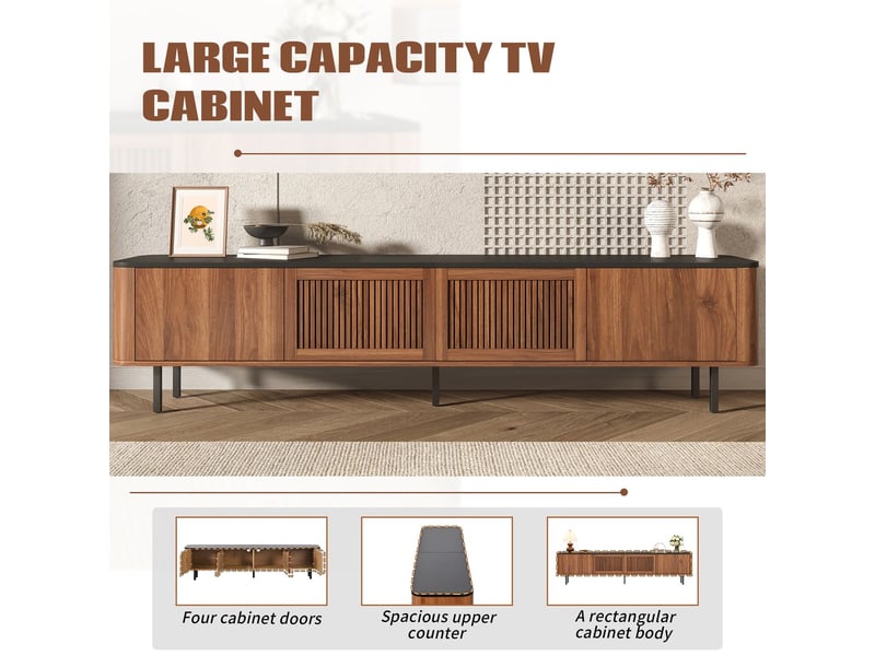  Meuble tv 190 x 35 x 45 cm structure basse design moderne design unique panneau tv  - Conforama E