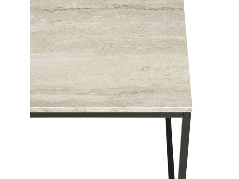 Chic- table basse décor travertin et métal 90x60 cm  - Conforama D