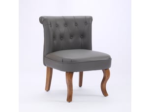 Chaise de salon,56x60x72 cm,avec dossier capitonné,cuir,gris