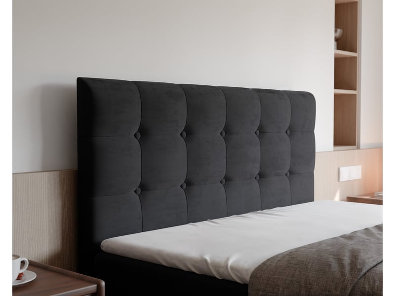 Lit coffre bailey - 160x200 cm - avec matelas et surmatelas - velours dense - gris BAILEY - Conforama D