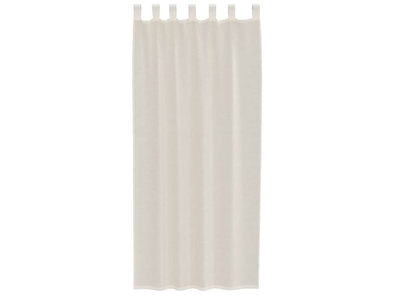  Lot de 2 rideaux en voile, voilages avec passants crème cf44441  - Conforama D